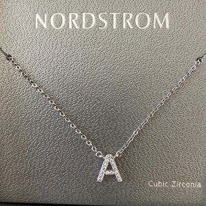 Cubic Zirconia A initial Necklace